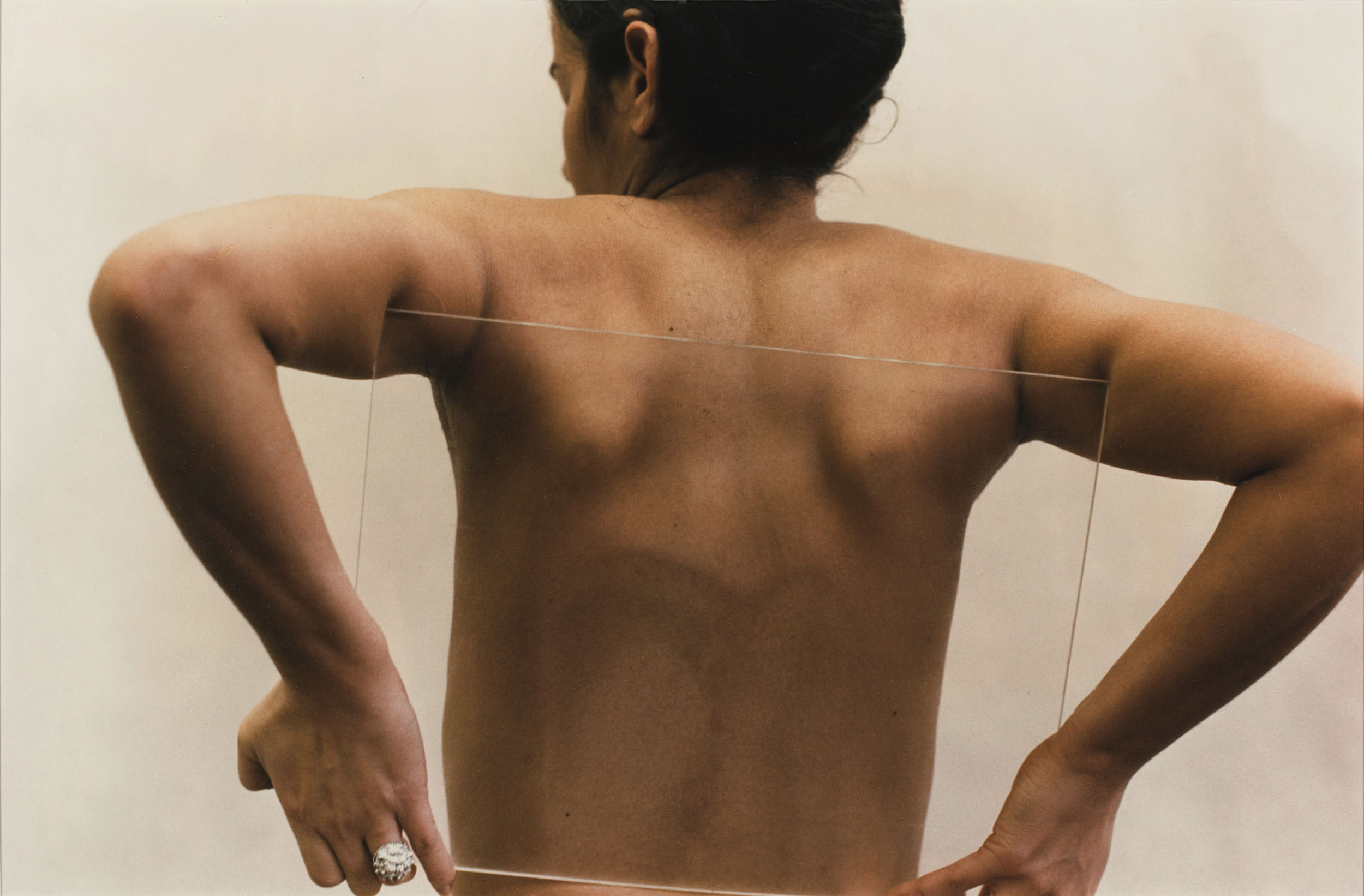 Ana Mendieta, Untitled (Glass on Body), 1972. Color photograph, 17 1/4 x 24 inches (43.82 cm x 60.96). Purchased with funds provided by Rosa and Carlos de la Cruz.