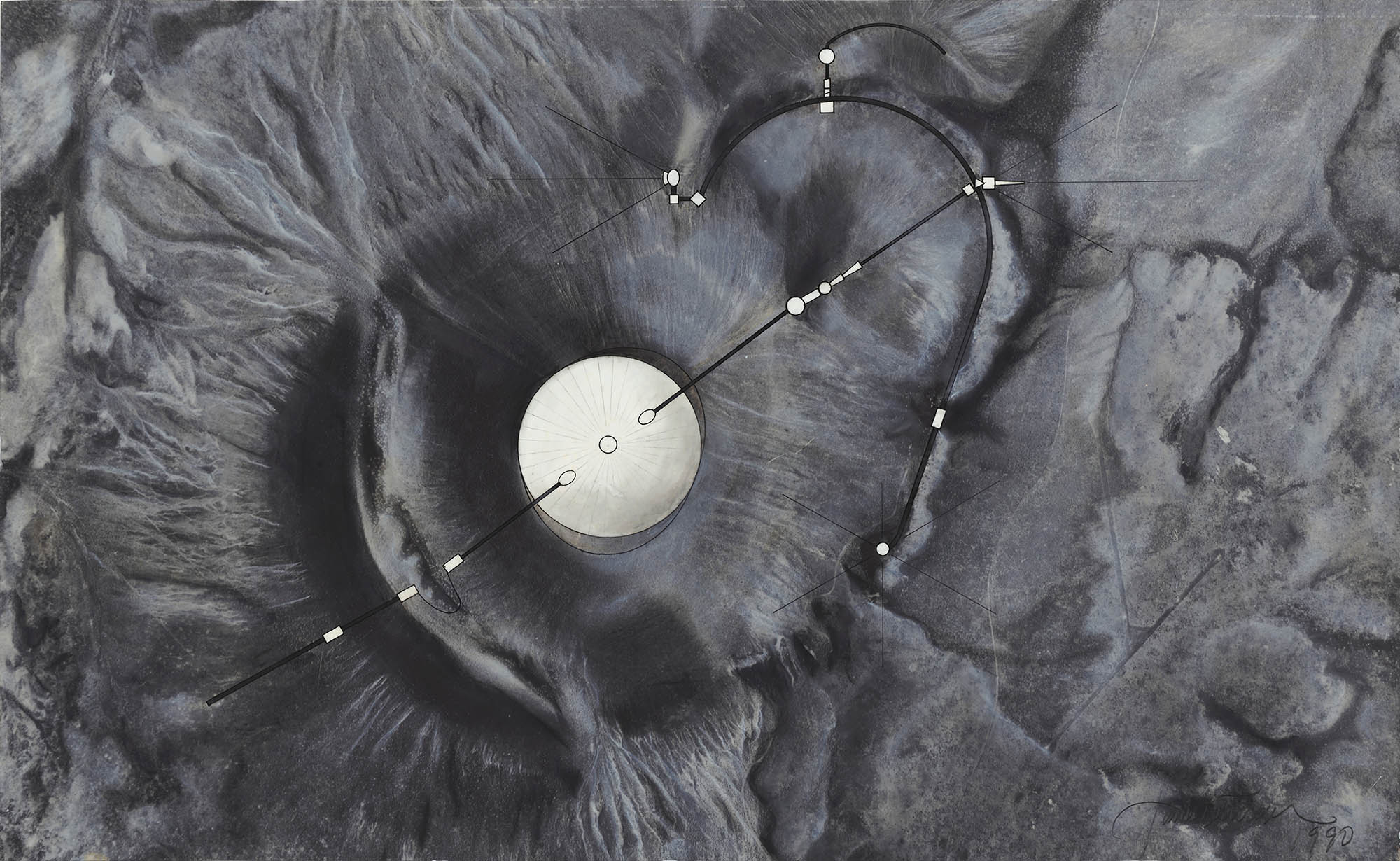 James Turrell, Site Plan Roden Crater 1, 1990 James Turrell, Site Plan Roden Crater 1, 1990