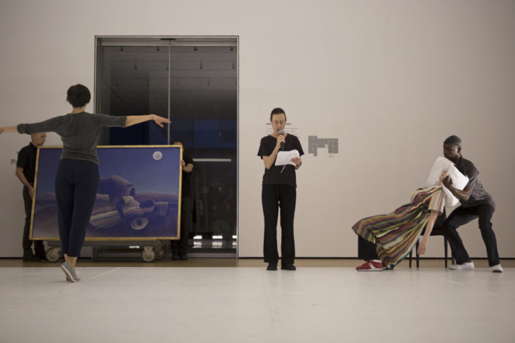 Yvonne Rainer: The Concept of Dust, or How do you look when there’s nothing left to move? June 9-14, 2015. The Werner and Elaine Dannheisser Lobby Gallery, fourth floor, The Museum of Modern Art, New York, New York, June 10, 2015. Photo: Julieta Cervantes