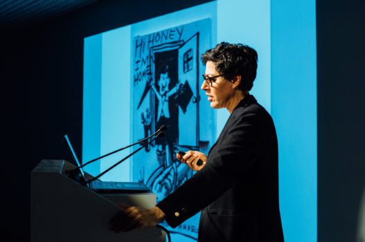 Nicole Eisenman at ICA Speaks. Photo: Javier Sanchez.