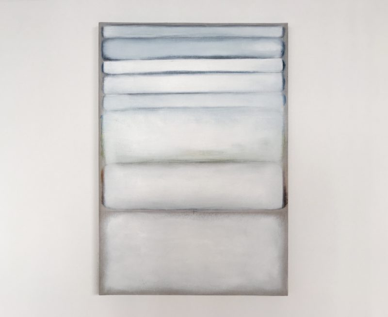 Richard Höglund, Twelve Joyful Hours, 2018. Oil on marble pulver on linen. Courtesy the artist and Ronchini Gallery, Miami.