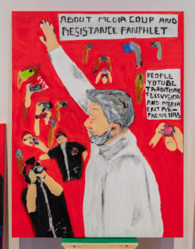 Paulo Nazareth, About media coup and resistance pamphlet – People youtube traditional television and media entrepreneurs, 2019 Paulo Nazareth, About media coup and resistance pamphlet – People youtube traditional television and media entrepreneurs, 2019