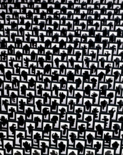 Allan McCollum, The Shapes Project: Shapes Monoprints, detail, 2005/2006. 7,056 framed digital prints. Courtesy the artist and Petzel, New York. Photo: Larry Lamay.