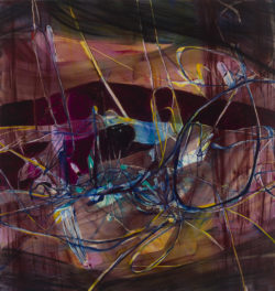 Jadé Fadojutimi, A point to pointlessness, 2019. Oil on canvas. Collection of Institute of Contemporary Art Miami. Museum purchase with funds provided by Andre Sakhai.