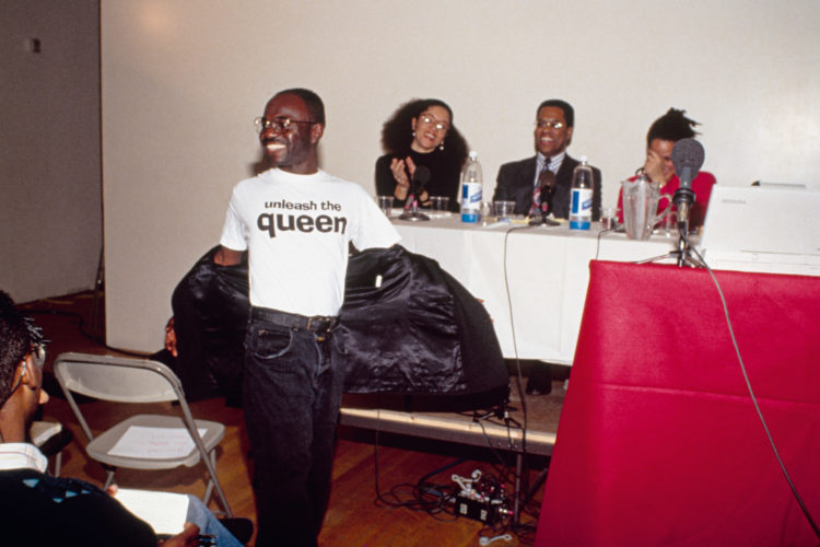 Lyle Ashton Harris, Marlon Riggs, Judith Williams, Houston A. Baker, and Jacquie Jones at the Black Popular Culture Conference (New York City, 1991), 2016. Chromogenic print. Framed Dimensions: 24 1/8 x 18 5/8 x 1 1/4 in. Courtesy of the artist, Salon 94, New York, and David Castillo Gallery, Miami.